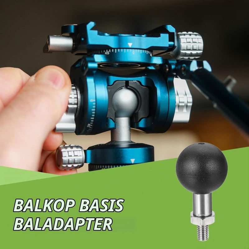 Load image into Gallery viewer, Kogeladapter 1 inch met M6 schroefdraad van roestvrij staal – ball mount adapter – camera accessoires - happygetfit.com
