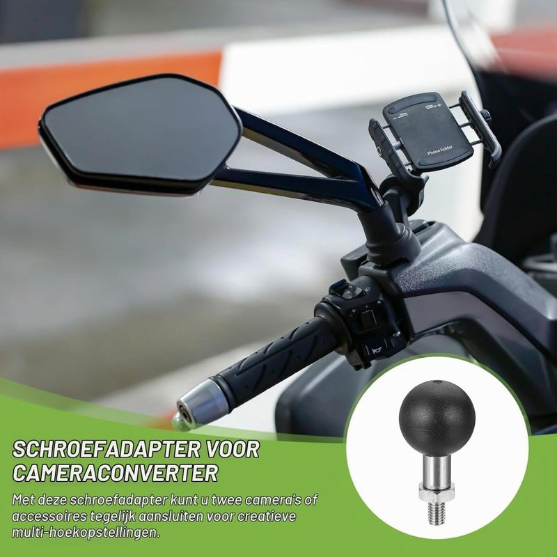 Load image into Gallery viewer, Kogeladapter 1 inch met M6 schroefdraad van roestvrij staal – ball mount adapter – camera accessoires - happygetfit.com
