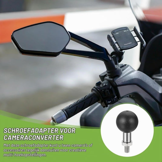 Kogeladapter 1 inch met M6 schroefdraad van roestvrij staal – ball mount adapter – camera accessoires - happygetfit.com