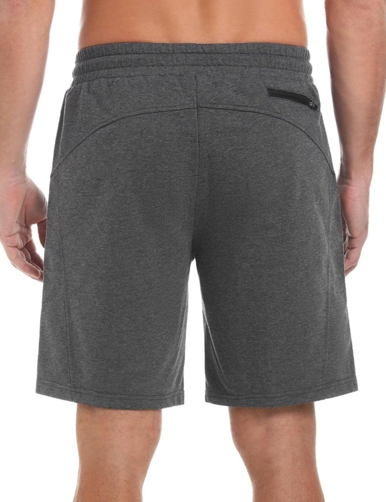 Carica immagine in Galleria Viewer, Korte sportbroek heren van 100% katoen met ritszakken en verstelbaar trekkoord – fitnessshort – joggingbroek - happygetfit.com
