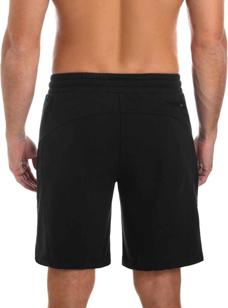 Carica immagine in Galleria Viewer, Korte sportbroek heren van 100% katoen met ritszakken en verstelbaar trekkoord – fitnessshort – joggingbroek - happygetfit.com
