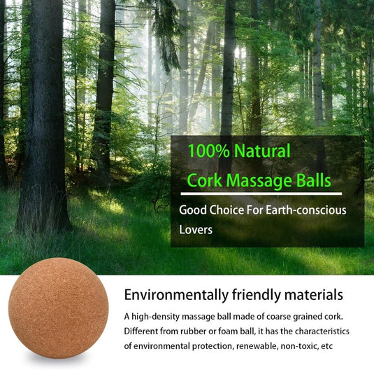 Kurk massageballen set van 2 stuks 6 cm - happygetfit.com