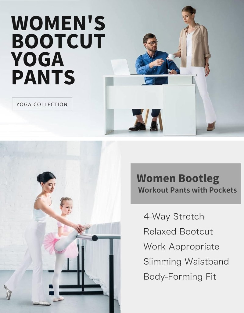 Load image into Gallery viewer, LaiEr Yoga Broek voor Vrouwen Tummy Control Workout Bootleg Broek Hoge Taille 4 Way Stretch Broek met Binnenzakken. - happygetfit.com
