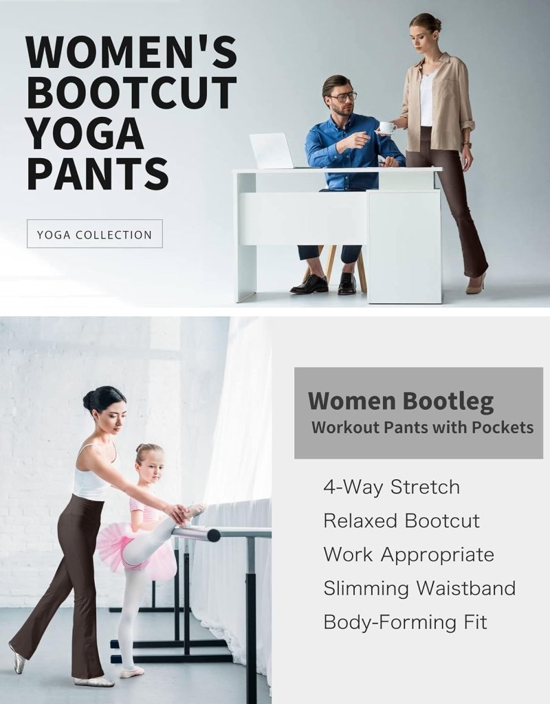 Load image into Gallery viewer, LaiEr Yoga Broek voor Vrouwen Tummy Control Workout Bootleg Broek Hoge Taille 4 Way Stretch Broek met Binnenzakken. - happygetfit.com
