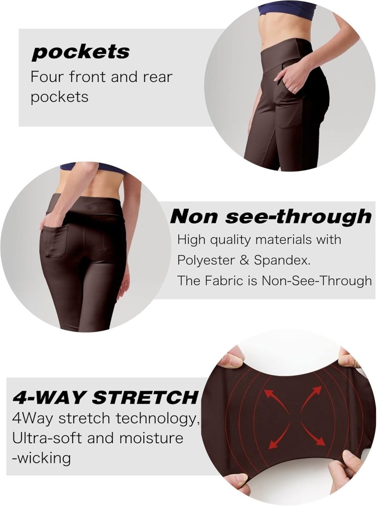 Laad afbeelding in Galerijviewer, LaiEr Yogabroek Voor Dames Met 4 zakken Hoge Taille Werkbroek 4-way Stretch Tummy Control Lange Flare Broek - happygetfit.com
