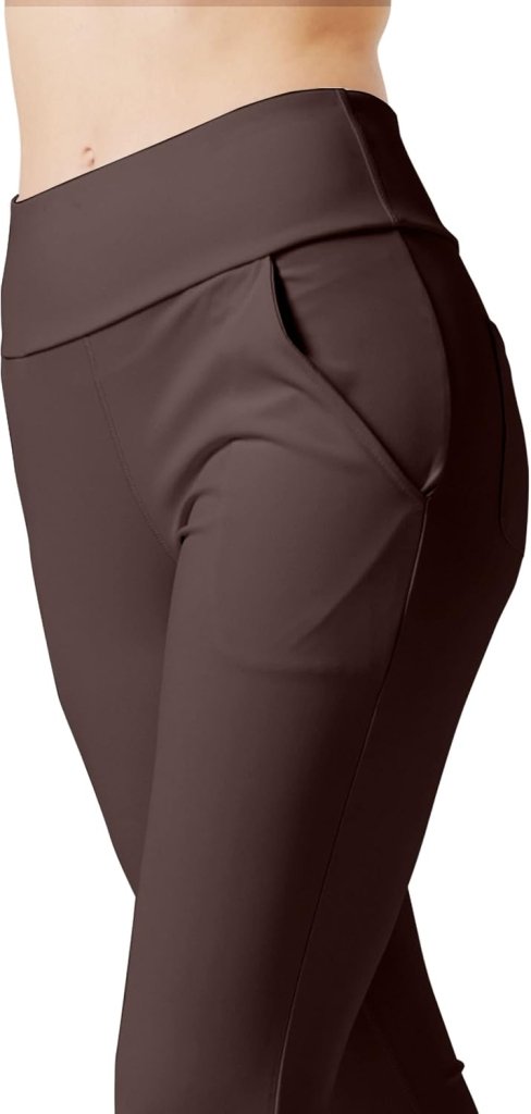 LaiEr Yogabroek Voor Dames Met 4 zakken Hoge Taille Werkbroek 4-way Stretch Tummy Control Lange Flare Broek - happygetfit.com