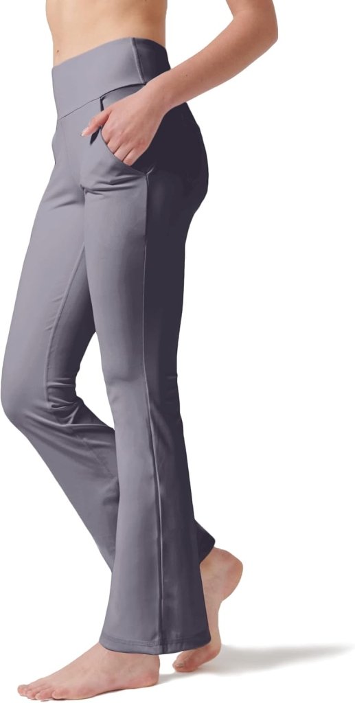 Laad afbeelding in Galerijviewer, LaiEr Yogabroek Voor Dames Met 4 zakken Hoge Taille Werkbroek 4-way Stretch Tummy Control Lange Flare Broek - happygetfit.com
