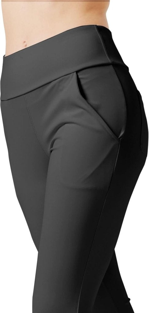 LaiEr Yogabroek Voor Dames Met 4 zakken Hoge Taille Werkbroek 4-way Stretch Tummy Control Lange Flare Broek - happygetfit.com