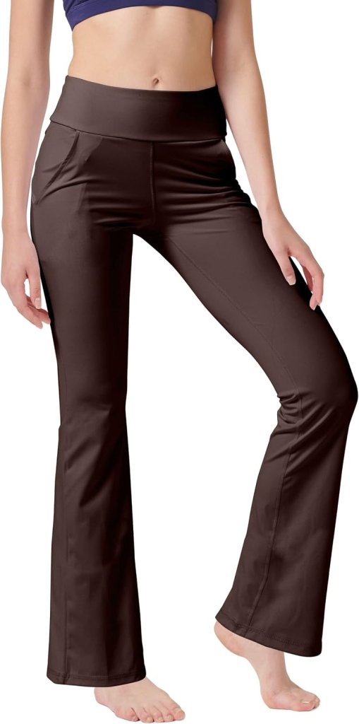 Laad afbeelding in Galerijviewer, LaiEr Yogabroek Voor Dames Met 4 zakken Hoge Taille Werkbroek 4-way Stretch Tummy Control Lange Flare Broek - happygetfit.com
