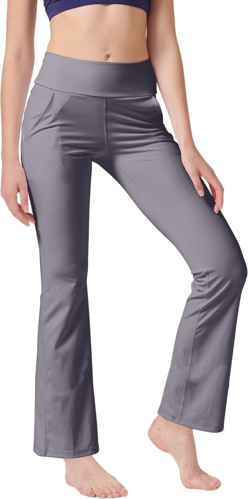 Laad afbeelding in Galerijviewer, LaiEr Yogabroek Voor Dames Met 4 zakken Hoge Taille Werkbroek 4-way Stretch Tummy Control Lange Flare Broek - happygetfit.com
