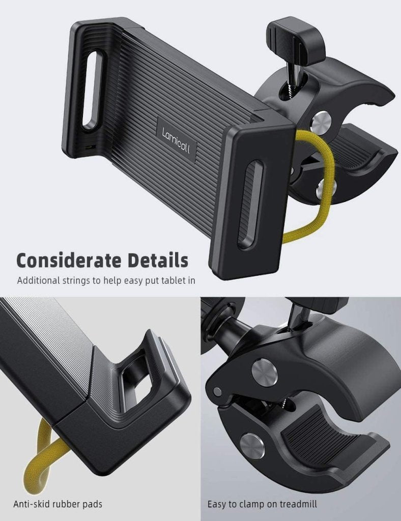 Laad afbeelding in Galerijviewer, Lamicall Hometrainer Tablethouder, Loopband Hometrainer Tablethouder - Verstelbare Stuurbeugel voor Binnen voor iPad Pro 9.7, 10.5, 12.9, Air mini 2 3 4, iPhone, Samsung Tab, andere 4.7-13" tablets - happygetfit.com
