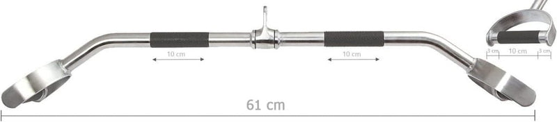 Load image into Gallery viewer, Lat pulldown bar 61 of 96,5 cm met dubbele antislip handgrepen – kabelstang – fitness accessoire - happygetfit.com
