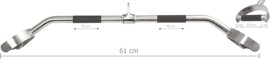 Lat pulldown bar 61 of 96,5 cm met dubbele antislip handgrepen – kabelstang – fitness accessoire - happygetfit.com