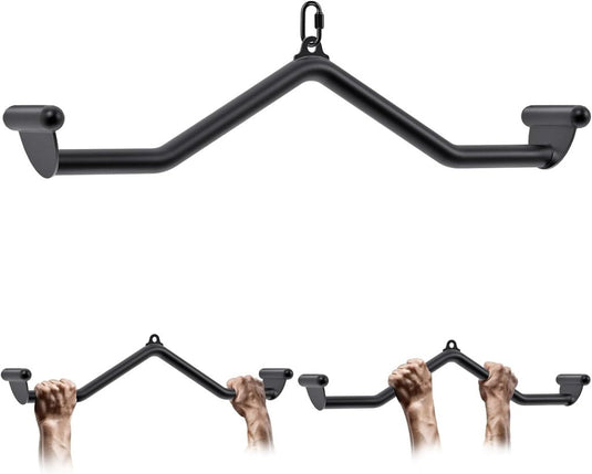 Lat pulldown bar 81 cm met ergonomische handgrepen tot 227 kg – kabelstang – fitness accessoire - happygetfit.com