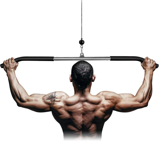Lat pulldown bar 85 of 100 cm met EVA antislip handgrepen tot 130 kg – kabelstang – fitness accessoire - happygetfit.com