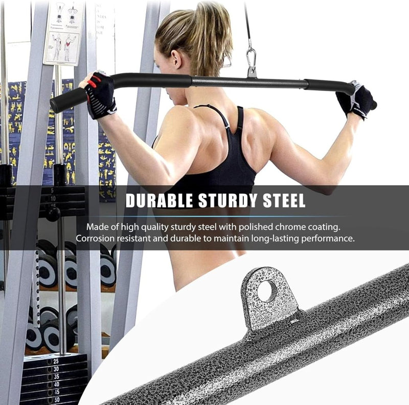 Laad afbeelding in Galerijviewer, Lat pulldown stang voor kabelmachine 94 cm zwart - happygetfit.com
