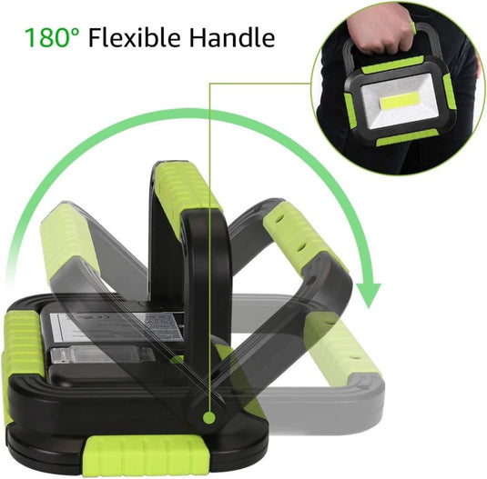 LE Led-accuspot, campinglamp, draagbaar, 10 W, 1000 lumen, superhelder, oplaadbare zoeklamp, dimbaar, noodlamp met 3 lichtmodi voor stroomuitval, camping enz. - happygetfit.com