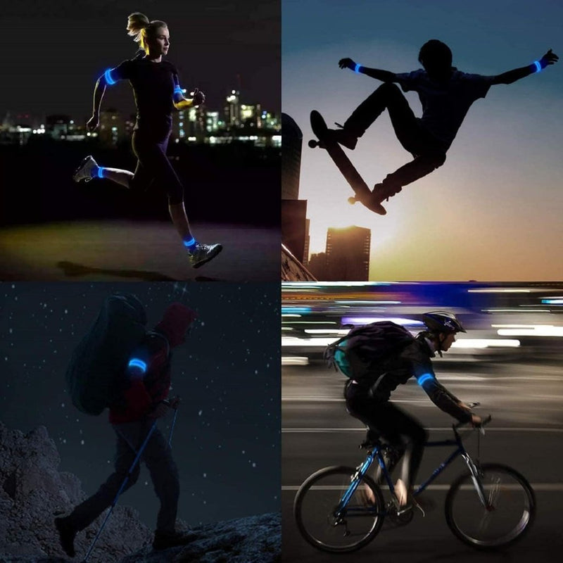 Load image into Gallery viewer, Led-armband, oplaadbaar, 2 stuks, lichtarmband, USB, reflectieformutie - happygetfit.com
