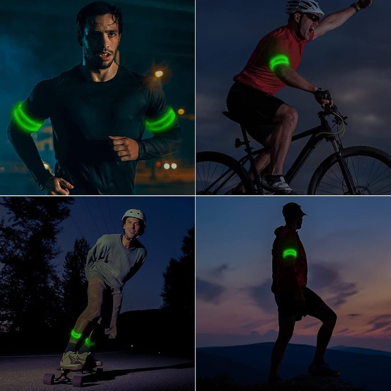 Load image into Gallery viewer, Led-armband, oplaadbaar, 2 stuks, lichtarmband, USB, reflectieformutie - happygetfit.com
