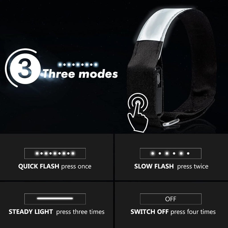 Load image into Gallery viewer, Led-armband, oplaadbaar, 2 stuks, lichtarmband, USB, reflectieformutie - happygetfit.com

