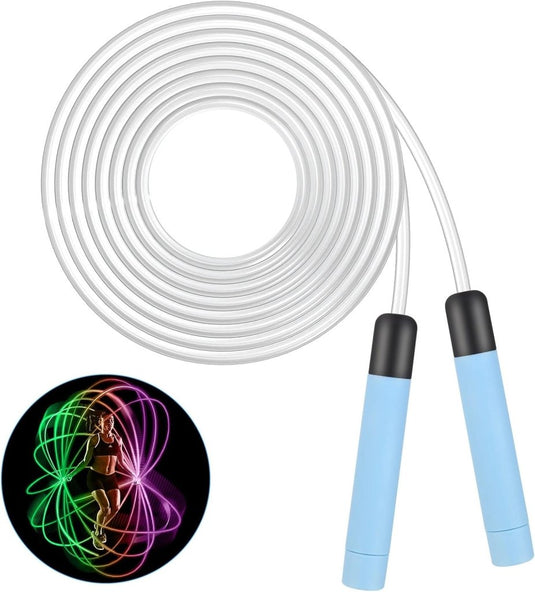 Led springtouw 280 cm met verstelbare lengte en meerkleurige verlichting voor cardio en fitness – lichtgevend springtouw – conditietraining - happygetfit.com