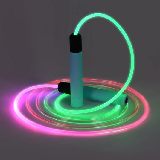 Led springtouw 280 cm met verstelbare lengte en meerkleurige verlichting voor cardio en fitness – lichtgevend springtouw – conditietraining - happygetfit.com