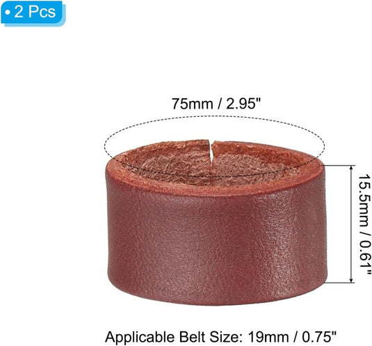 Leren riemlussen 2 stuks voor riemen 38-40 mm – riemhouders – vervangende keeper loops - happygetfit.com