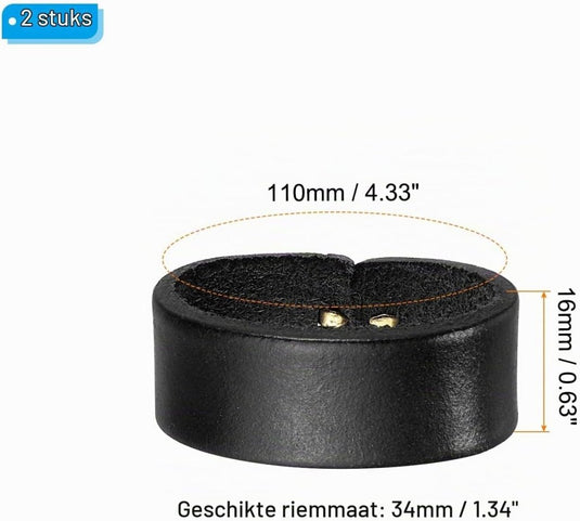 Leren riemlussen 2 stuks voor riemen 38-40 mm – riemhouders – vervangende keeper loops - happygetfit.com