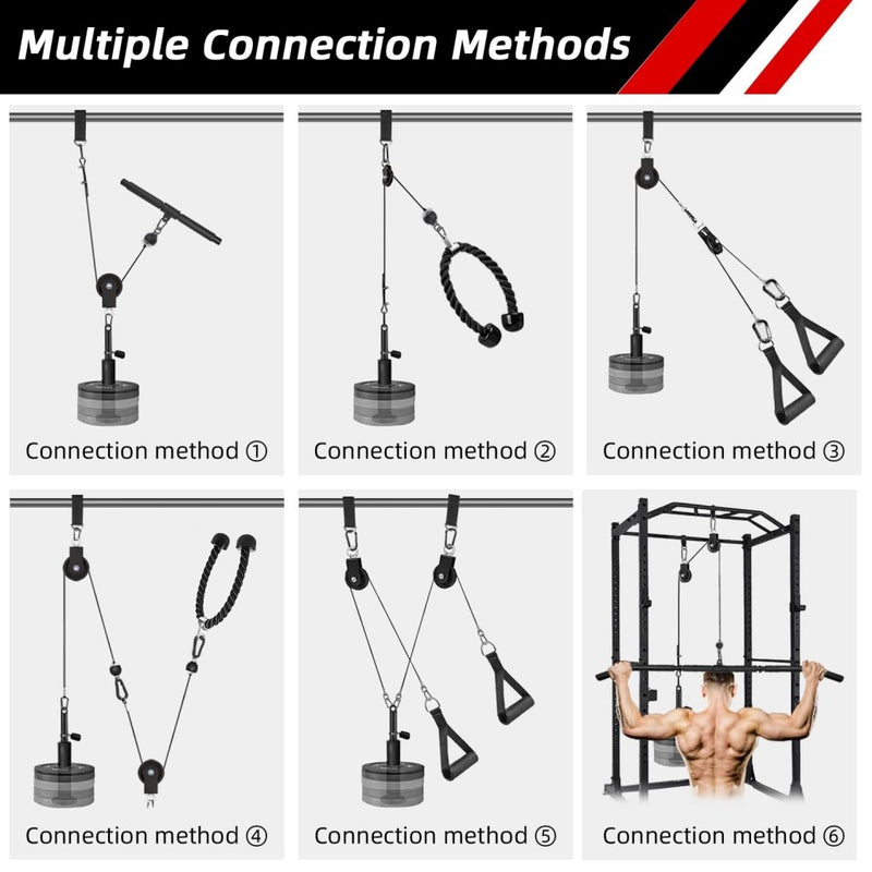 Laad afbeelding in Galerijviewer, LFJ LAT Pull Down and Lift Weight Pulley System Cable Machine Pulley Attachment for Triceps Pull Down, Biceps Curl, Back, Forearm, Shoulder Home Gym Equipment - happygetfit.com
