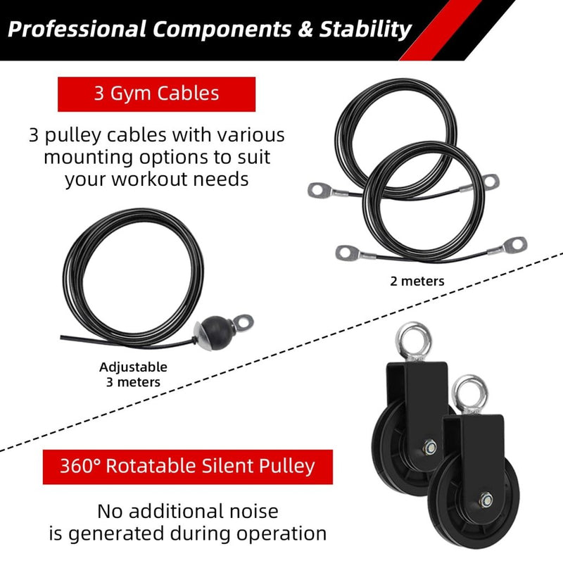 Laad afbeelding in Galerijviewer, LFJ LAT Pull Down and Lift Weight Pulley System Cable Machine Pulley Attachment for Triceps Pull Down, Biceps Curl, Back, Forearm, Shoulder Home Gym Equipment - happygetfit.com
