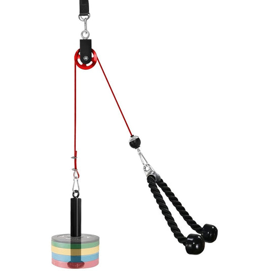 LFJ LAT Pull Down and Lift Weight Pulley System Cable Machine Pulley Attachment for Triceps Pull Down, Biceps Curl, Back, Forearm, Shoulder Home Gym Equipment - happygetfit.com