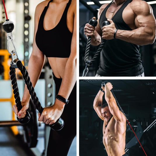 LFJ LAT Pull Down and Lift Weight Pulley System Cable Machine Pulley Attachment for Triceps Pull Down, Biceps Curl, Back, Forearm, Shoulder Home Gym Equipment - happygetfit.com
