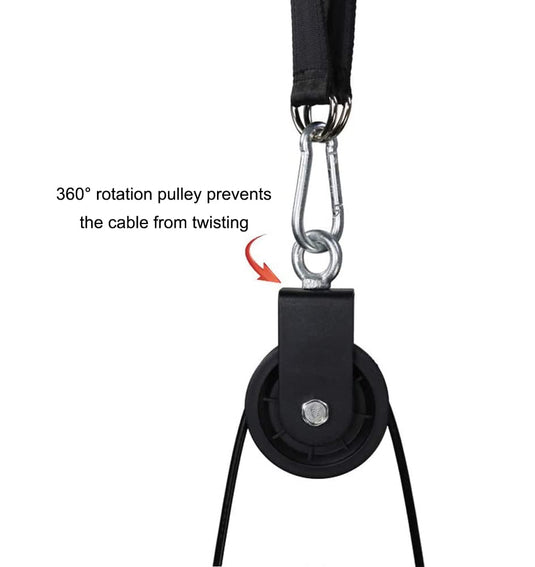 LFJ LAT Pull Down and Lift Weight Pulley System Cable Machine Pulley Attachment for Triceps Pull Down, Biceps Curl, Back, Forearm, Shoulder Home Gym Equipment - happygetfit.com