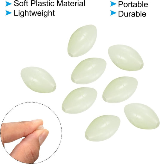 Lichtgevende viskralen 100 stuks 8 x 6 mm met opbergdoos – glow beads – visaccessoires - happygetfit.com