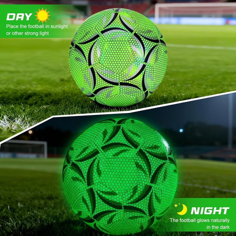 Chargez l'image dans la visionneuse de la galerie, Lichtgevende voetbal maat 5 met pomp en opbergtas groen - happygetfit.com
