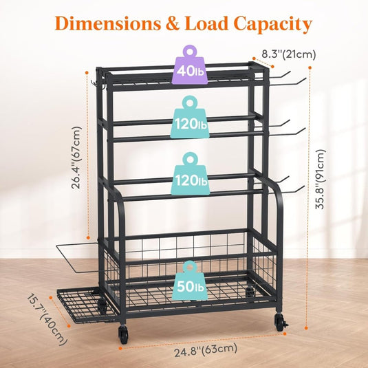Lifewit Weight Rack for Home Gym, Dumbbell Rack, Kettlebell Rack, Yoga Mat Holder, Home Gym Storage with Wheels for Strength Training - happygetfit.com