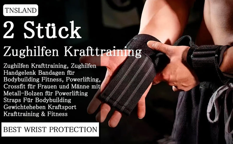 Laad afbeelding in Galerijviewer, Bij het verfijnen van de polsondersteuning tijdens krachttraining gebruikt men de &quot;Stevige lifting straps voor maximale kracht en ondersteuning&quot;, zoals aangegeven in de Duitse productbeschrijving, waarin de voordelen ervan bij verschillende krachttrainingsactiviteiten worden benadrukt.
