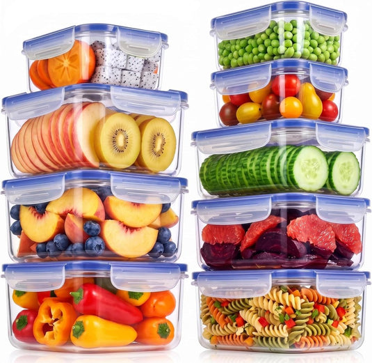 Luchtdichte vershoudbakjes set van 18 stuks - happygetfit.com