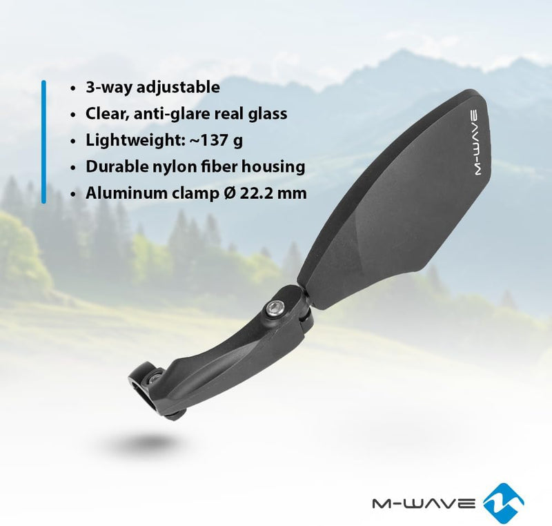 Load image into Gallery viewer, M-Wave Unisex - Fietsspiegelset voor volwassenen SPY Space, zwart - happygetfit.com
