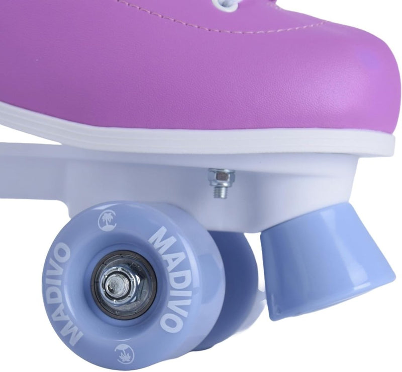 Load image into Gallery viewer, Madivo Pastel Klassieke retro rolschaatsen voor dames | ABEC-7 kogellagers | meisjes rolschaatsen, skeelers| blauw/koraal | maat 35, 36, 37, 38, 39, 40, 41 - happygetfit.com

