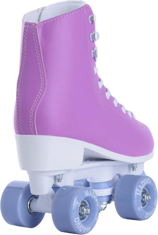 Madivo Pastel Klassieke retro rolschaatsen voor dames | ABEC-7 kogellagers | meisjes rolschaatsen, skeelers| blauw/koraal | maat 35, 36, 37, 38, 39, 40, 41 - happygetfit.com