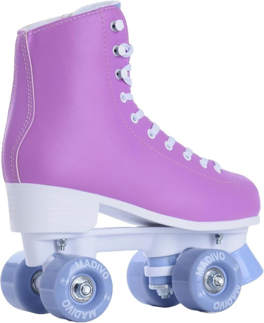 Madivo Pastel Klassieke retro rolschaatsen voor dames | ABEC-7 kogellagers | meisjes rolschaatsen, skeelers| blauw/koraal | maat 35, 36, 37, 38, 39, 40, 41 - happygetfit.com