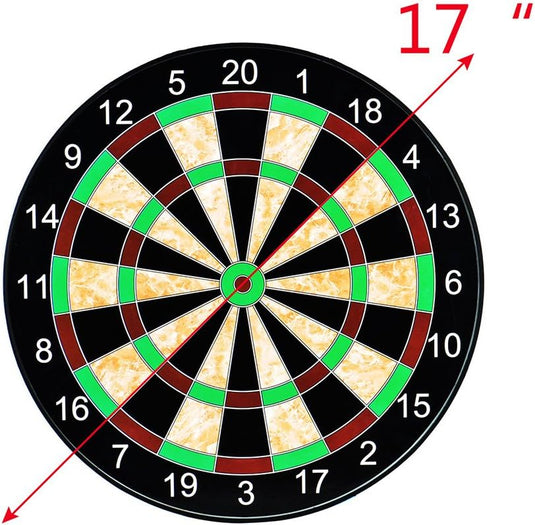 Magnetisch dartbord 17 inch met 12 magnetische dartpijlen in 2 kleuren – magneetdarts – dartspel - happygetfit.com