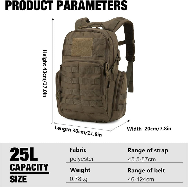 Load image into Gallery viewer, Mardingtop 25L Tactische Militaire Rugzak voor Buitenuitrusting Aanvalsrugzak met MOLLE Systeem Trekking Tas voor Wandelen Camping - happygetfit.com
