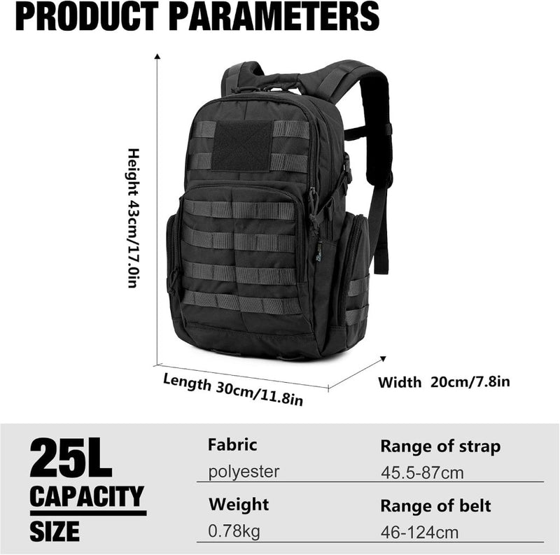 Load image into Gallery viewer, Mardingtop 25L Tactische Militaire Rugzak voor Buitenuitrusting Aanvalsrugzak met MOLLE Systeem Trekking Tas voor Wandelen Camping - happygetfit.com
