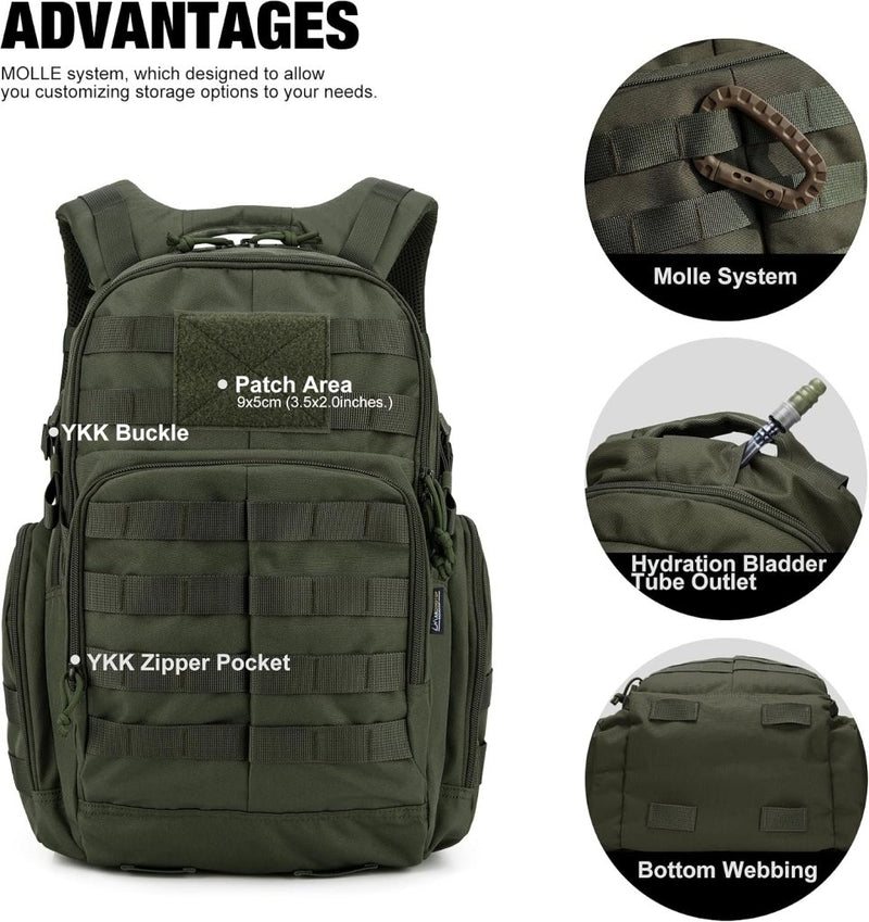Load image into Gallery viewer, Mardingtop 25L Tactische Militaire Rugzak voor Buitenuitrusting Aanvalsrugzak met MOLLE Systeem Trekking Tas voor Wandelen Camping - happygetfit.com
