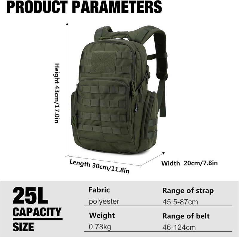 Load image into Gallery viewer, Mardingtop 25L Tactische Militaire Rugzak voor Buitenuitrusting Aanvalsrugzak met MOLLE Systeem Trekking Tas voor Wandelen Camping - happygetfit.com
