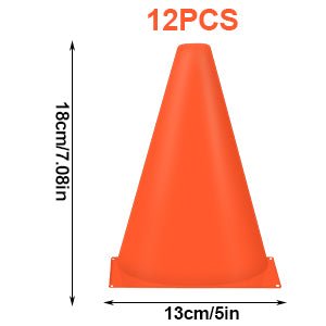 Load image into Gallery viewer, Verhoog je training met onze premium trainingskegels! Deze oranje kegels zijn gemaakt van duurzame PP-kunststof, 18cm/7.08in hoog en 13cm/5in breed aan de basis, perfect voor voetbaltraining. Beschikbaar als &quot;12PCS&quot;, ideaal voor het verbeteren van vaardigheden op het veld.
