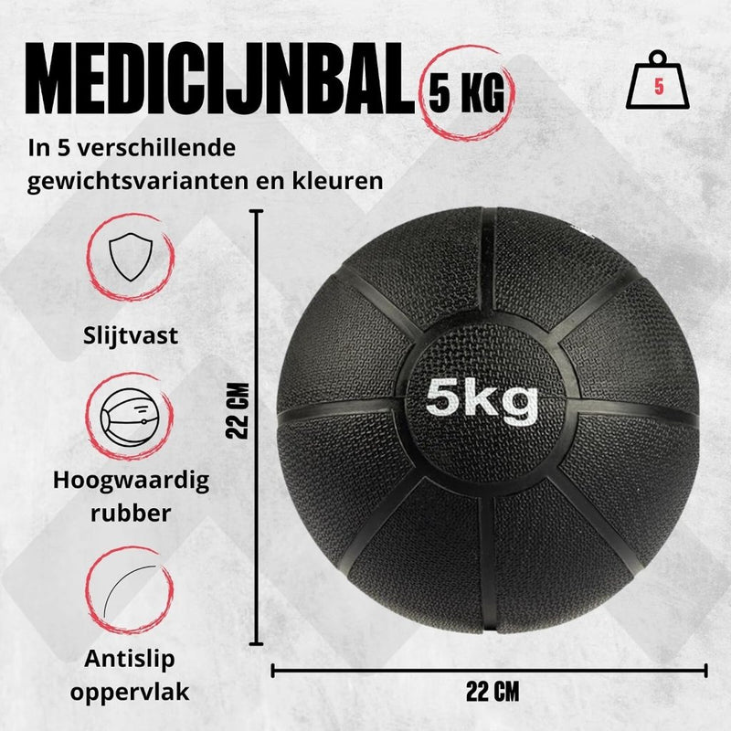 Load image into Gallery viewer, MATCHU - Medicijnbal - Medicine ball - Fitnessbal - Beschikbaar in 1,2,3,4 en 5 KG - Massief Rubber - happygetfit.com

