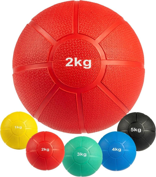 MATCHU - Medicijnbal - Medicine ball - Fitnessbal - Beschikbaar in 1,2,3,4 en 5 KG - Massief Rubber - happygetfit.com